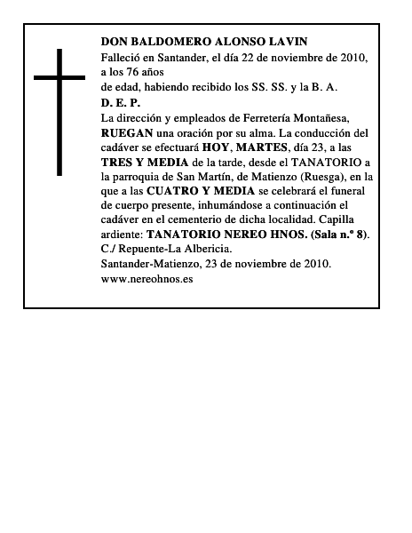 DON BALDOMERO ALONSO LAVIN