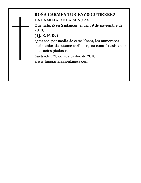 DOÑA CARMEN TURIENZO GUTIERREZ