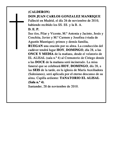 DON JUAN CARLOS GONZALEZ MANRIQUE