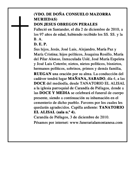 DON JESUS OBREGON PERALES