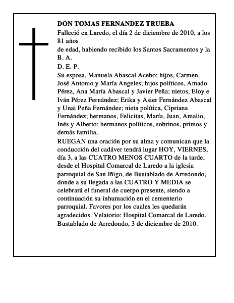 DON TOMAS FERNANDEZ TRUEBA