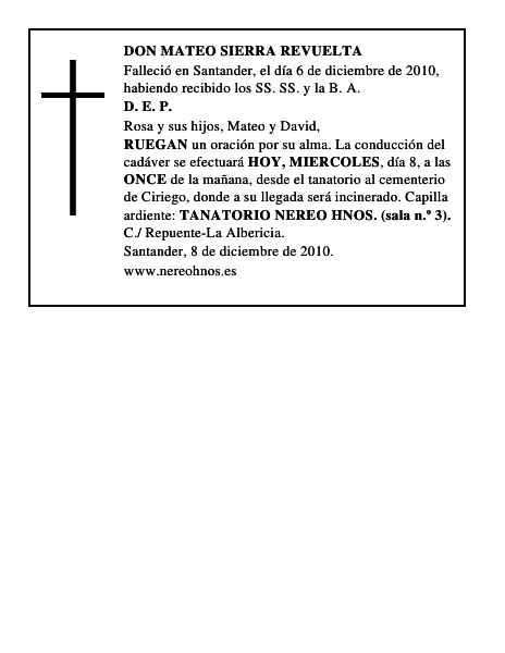DON MATEO SIERRA REVUELTA