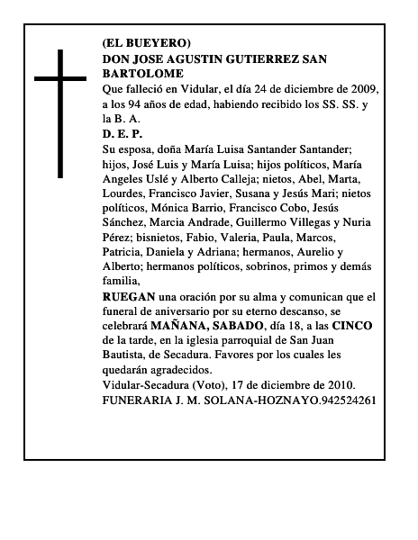 DON JOSE AGUSTIN GUTIERREZ SAN BARTOLOME