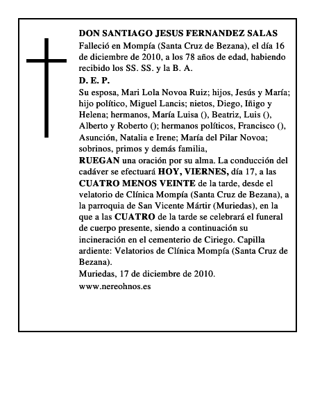 DON SANTIAGO JESUS FERNANDEZ SALAS