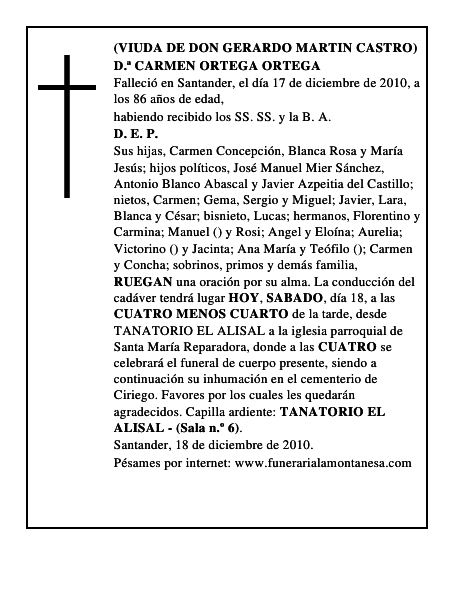 D.ª CARMEN ORTEGA ORTEGA
