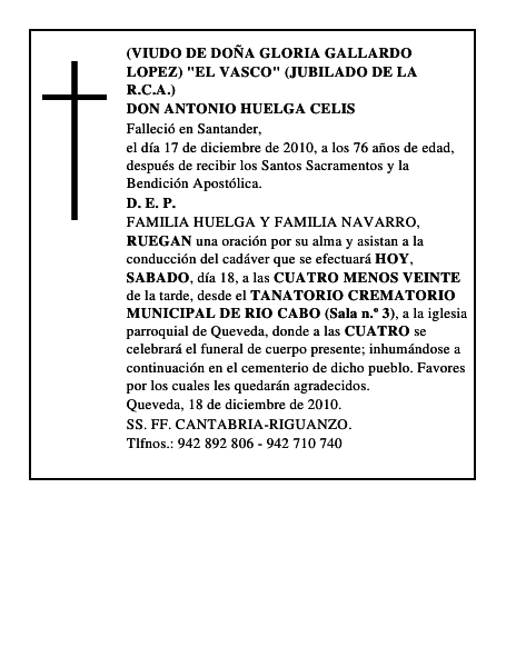 DON ANTONIO HUELGA CELIS