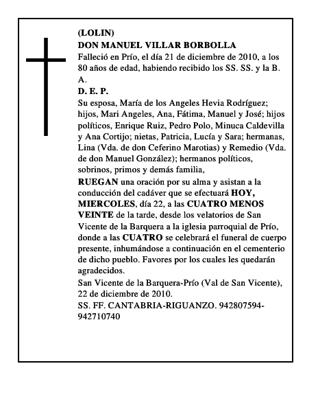 DON MANUEL VILLAR BORBOLLA