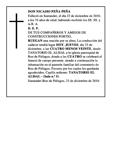 DON NICASIO PEÑA PEÑA