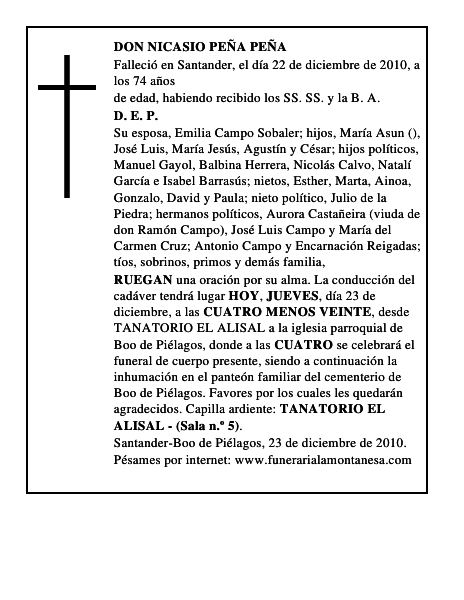DON NICASIO PEÑA PEÑA
