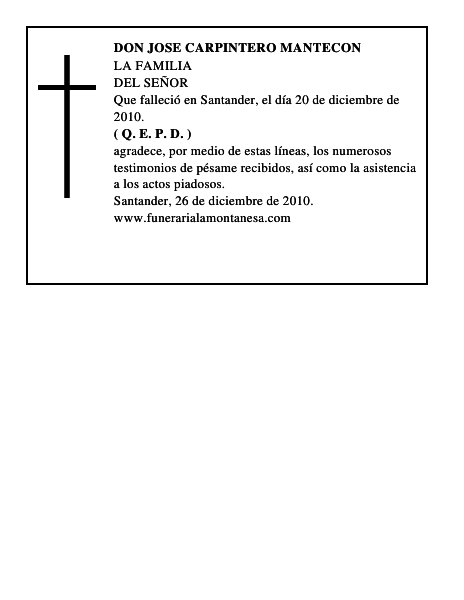 DON JOSE CARPINTERO MANTECON