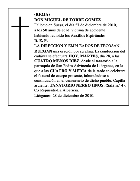 DON MIGUEL DE TORRE GOMEZ