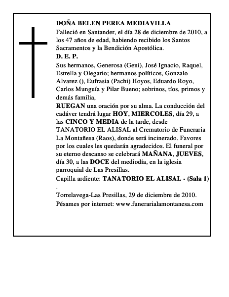 DOÑA BELEN PEREA MEDIAVILLA