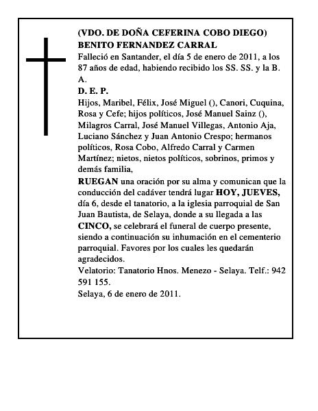 BENITO FERNANDEZ CARRAL