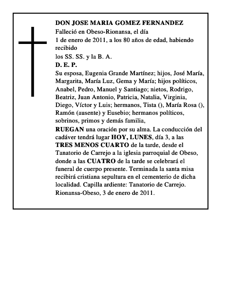 DON JOSE MARIA GOMEZ FERNANDEZ