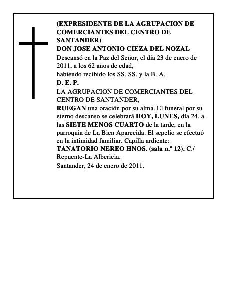 DON JOSE ANTONIO CIEZA DEL NOZAL