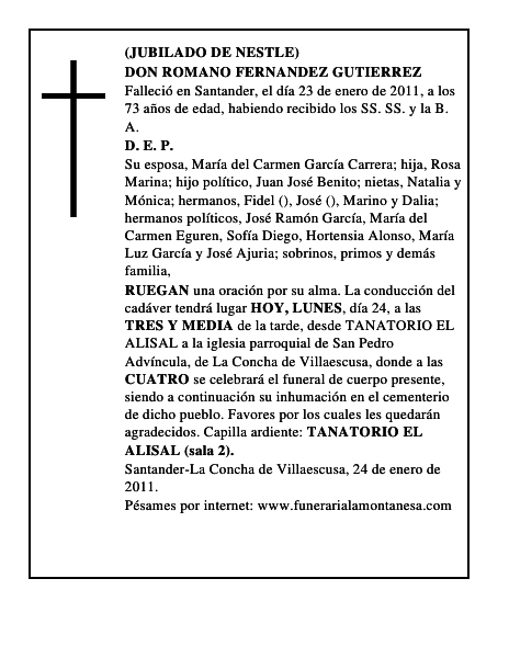 DON ROMANO FERNANDEZ GUTIERREZ