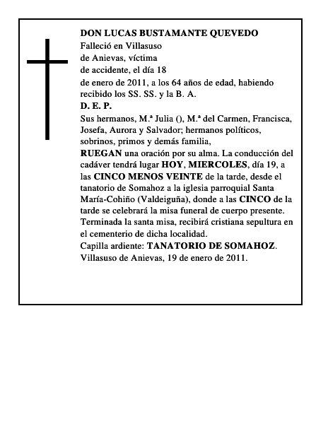 DON LUCAS BUSTAMANTE QUEVEDO