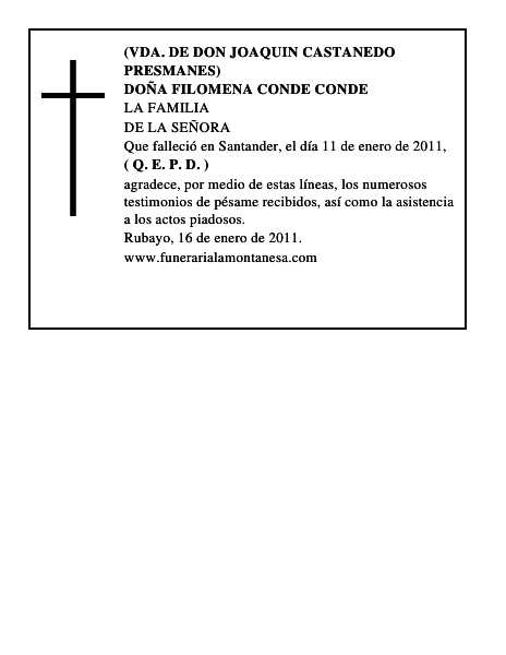 DOÑA FILOMENA CONDE CONDE