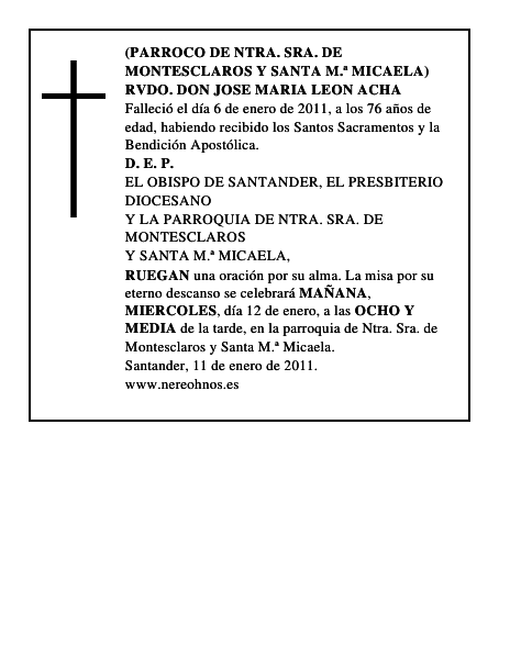 RVDO. DON JOSE MARIA LEON ACHA