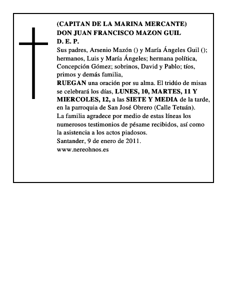 DON JUAN FRANCISCO MAZON GUIL