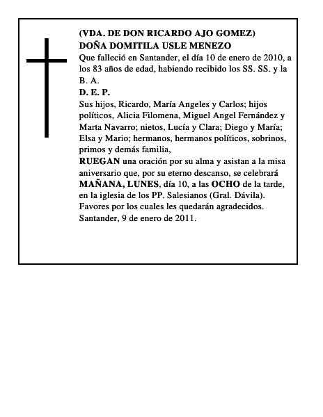 DOÑA DOMITILA USLE MENEZO