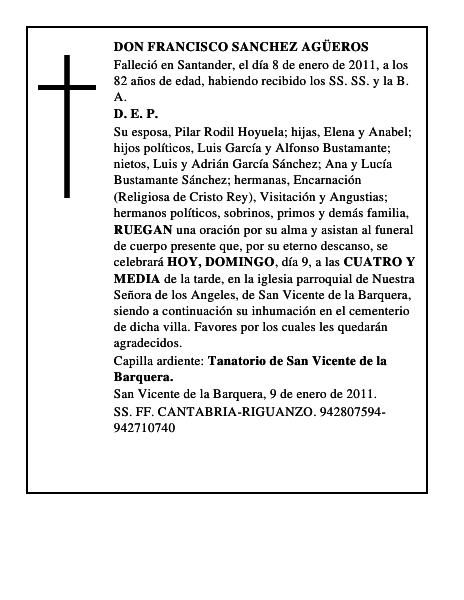 DON FRANCISCO SANCHEZ AGÜEROS