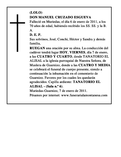 DON MANUEL CRUZADO ESGUEVA