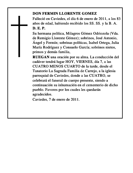 DON FERMIN LLORENTE GOMEZ