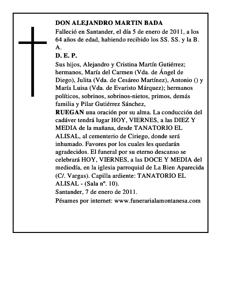DON ALEJANDRO MARTIN BADA