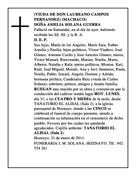 DOÑA AMELIA SOLANA GUERRA