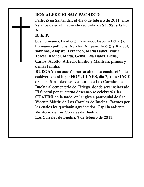 DON ALFREDO SAIZ PACHECO