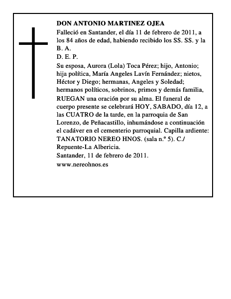 DON ANTONIO MARTINEZ OJEA