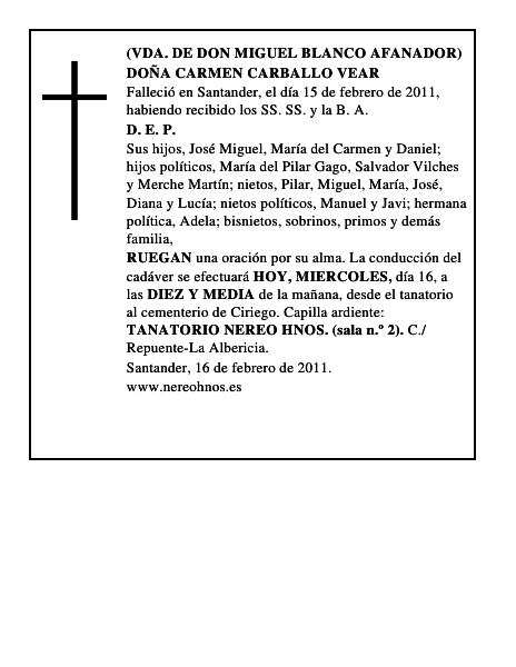 DOÑA CARMEN CARBALLO VEAR