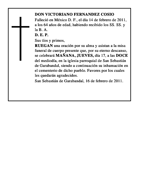 DON VICTORIANO FERNANDEZ COSIO