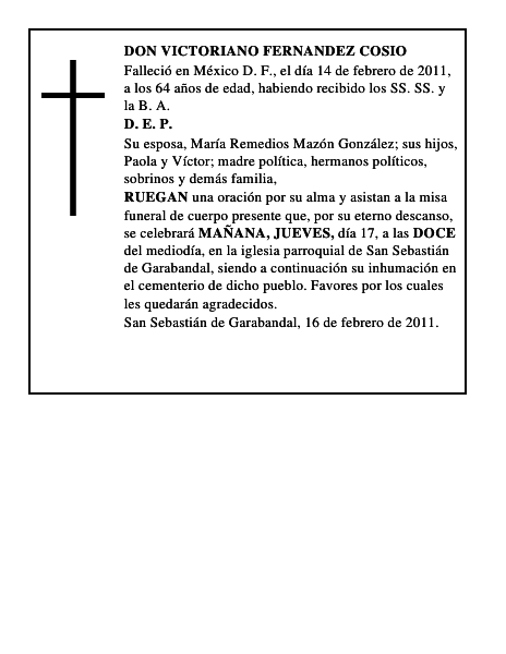DON VICTORIANO FERNANDEZ COSIO