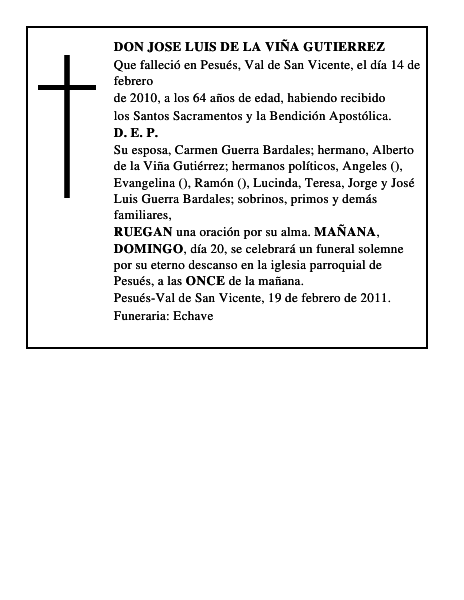 DON JOSE LUIS DE LA VIÑA GUTIERREZ