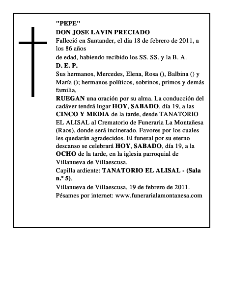 DON JOSE LAVIN PRECIADO