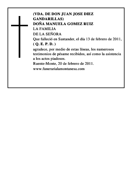 DOÑA MANUELA GOMEZ RUIZ