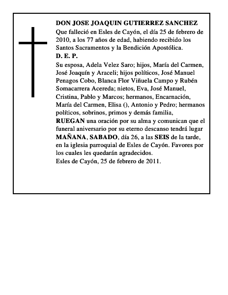 DON JOSE JOAQUIN GUTIERREZ SANCHEZ