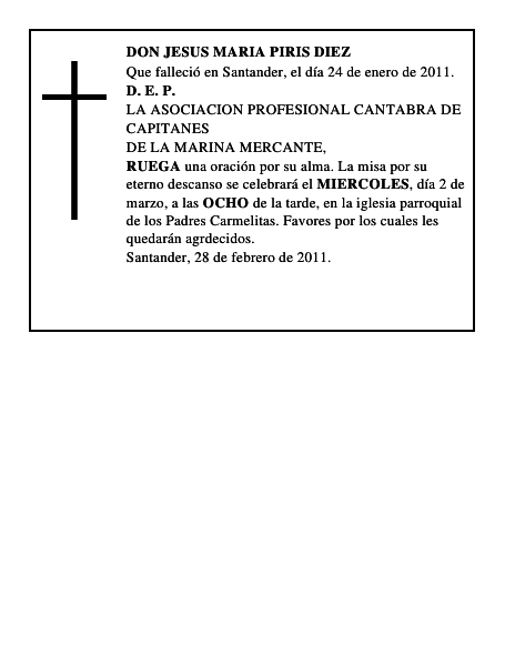 DON JESUS MARIA PIRIS DIEZ