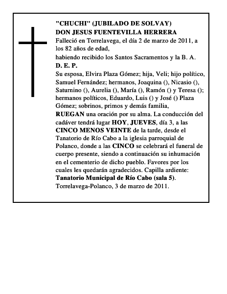 DON JESUS FUENTEVILLA HERRERA
