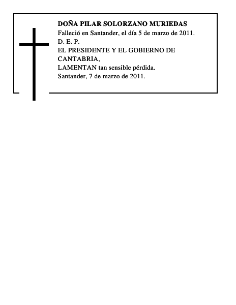 DOÑA PILAR SOLORZANO MURIEDAS