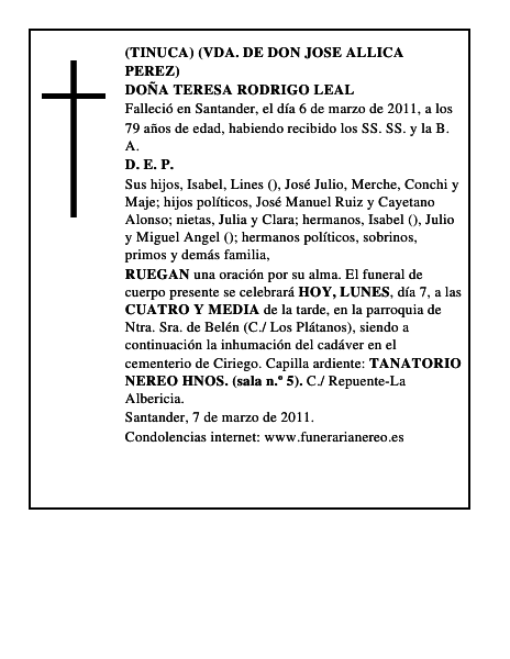 DOÑA TERESA RODRIGO LEAL