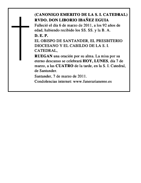 RVDO. DON LIBORIO IBAÑEZ EGUIA