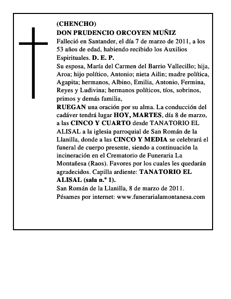 DON PRUDENCIO ORCOYEN MUÑIZ