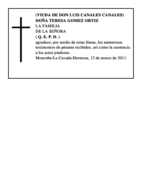 DOÑA TERESA GOMEZ ORTIZ