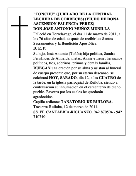 DON JOSE ANTONIO MUÑOZ MUNILLA