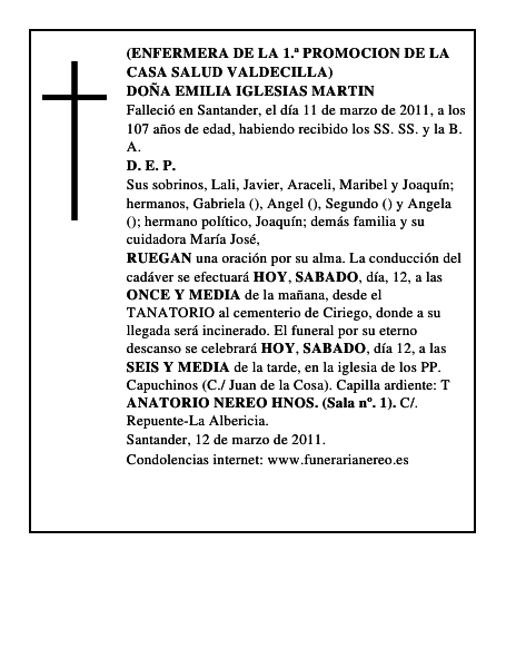 DOÑA EMILIA IGLESIAS MARTIN