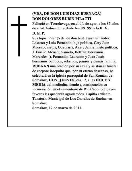 DON DOLORES RUBIN PILATTI