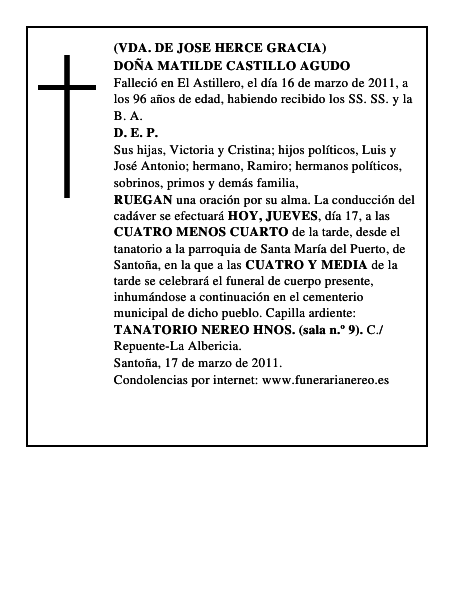 DOÑA MATILDE CASTILLO AGUDO